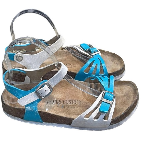 Birkenstock Shoes Birkenstock Womens Bali Blue White Sandals Poshmark